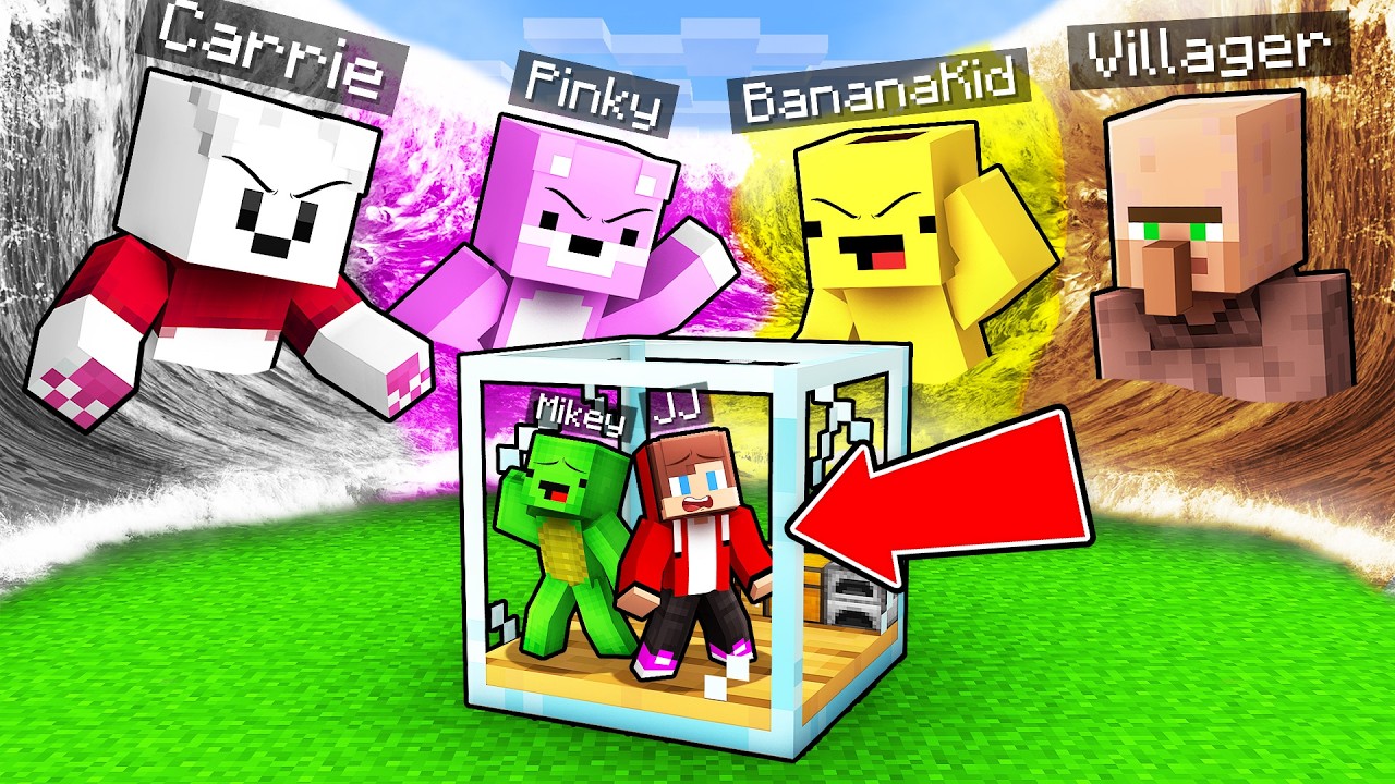 Mikey and JJ Doomsday Bunker vs FRIENDS TSUNAMI in Minecraft! Maizen