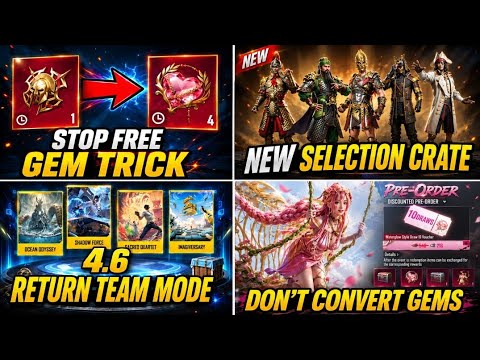 😱DON'T CONVERT GEMS |😱 NEW ULTIMATE GEM TRICK |🤯 NEW SELECTION LUCKY SPIN | 4.6 RETURN THEAM MODE