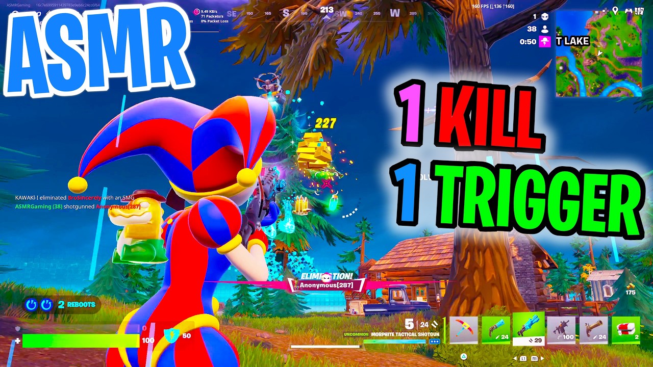 ASMR Gaming 😴 Fortnite 1 Kill = 1 Trigger Relaxing Mouth Sounds 🎮🎧 Controller Sounds + Whispering 💤