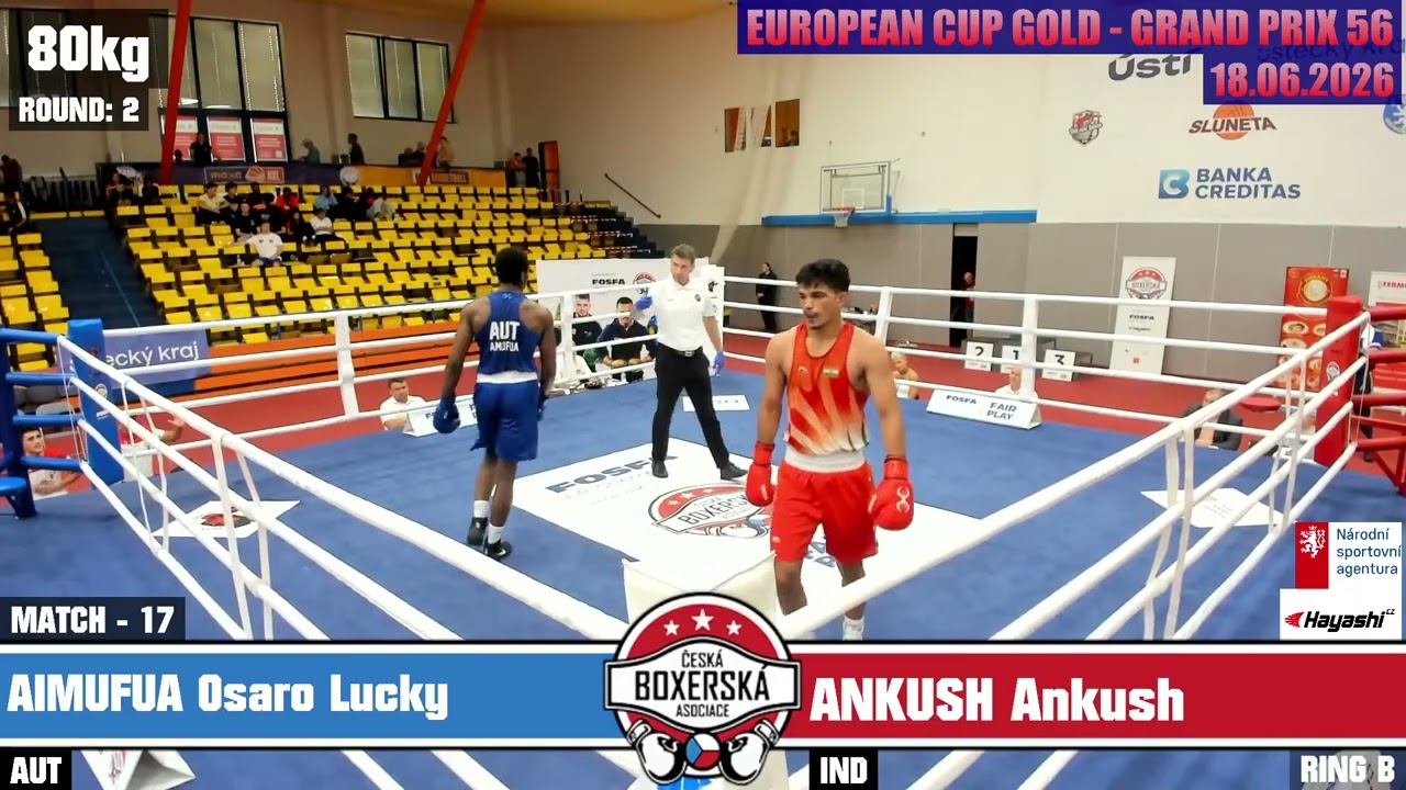 Ankush Panghal (IND) vs. Lucky Aimufua (AUT) Grand Prix Ústí nad Labem 2026 QF's (80kg) background
