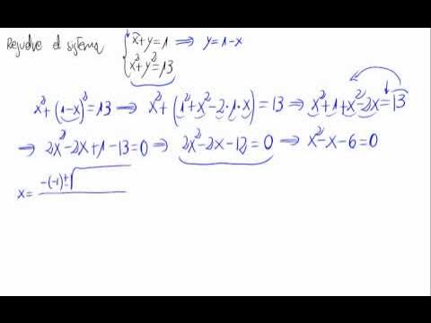 Sistema de ecuaciones de segundo grado