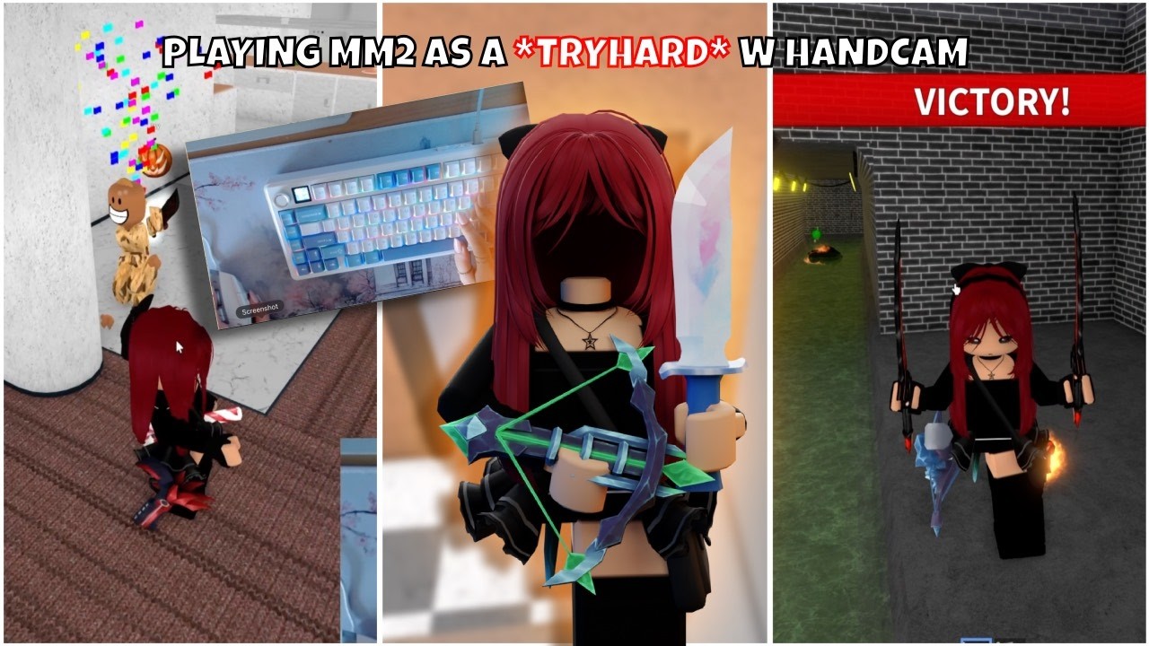 TRICKSHOTS AS A MM2 *TRYHARD* W HANDCAM-FUNNY MOMENTS (Murder Mystery 2)