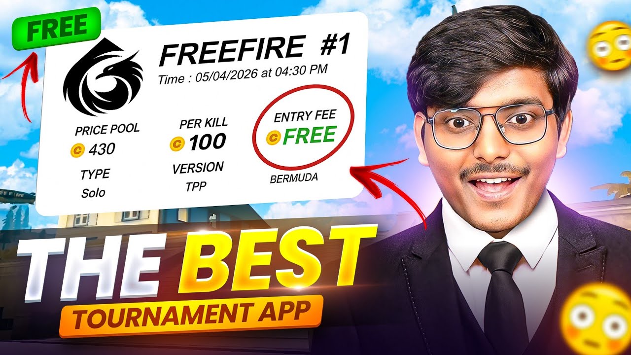 BEST TOURNAMENT APP FOR FREE FIRE😍 100% TRUSTED💯✔️ || FREE FIRE BEST TOURNAMENT APP 2026 background