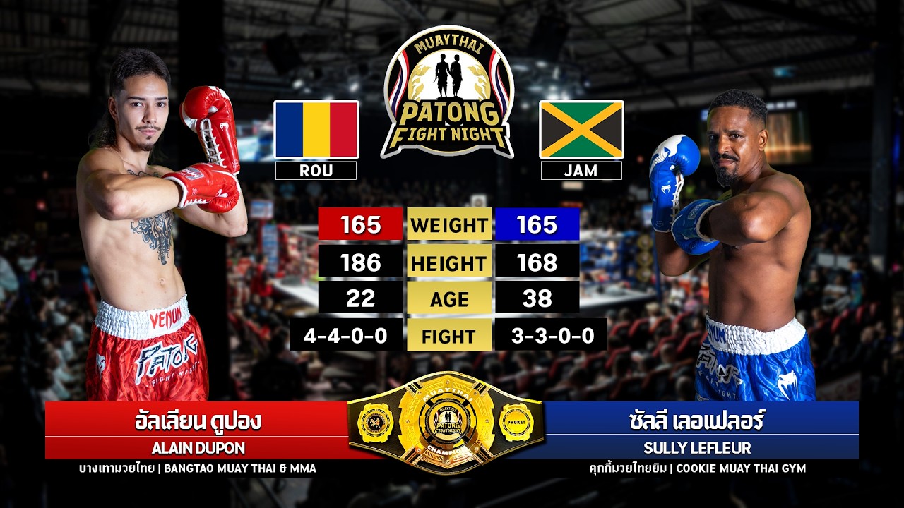 Alain Dupon Bangtao Muay Thai & MMA, Romania VS Sully Lefleur Cookie Muay Thai, Jamaica background