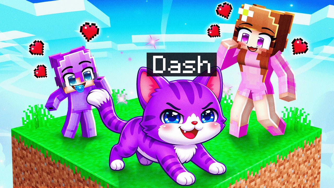 I Pretended to be a BABY CAT in ONE CHUNK Minecraft!