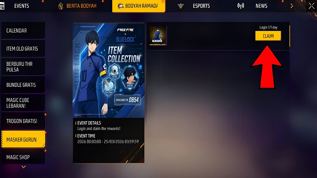 Free Fire x Blue Lock Chapter 2 Login Claim Free Legendary Bundle in free fire π₯