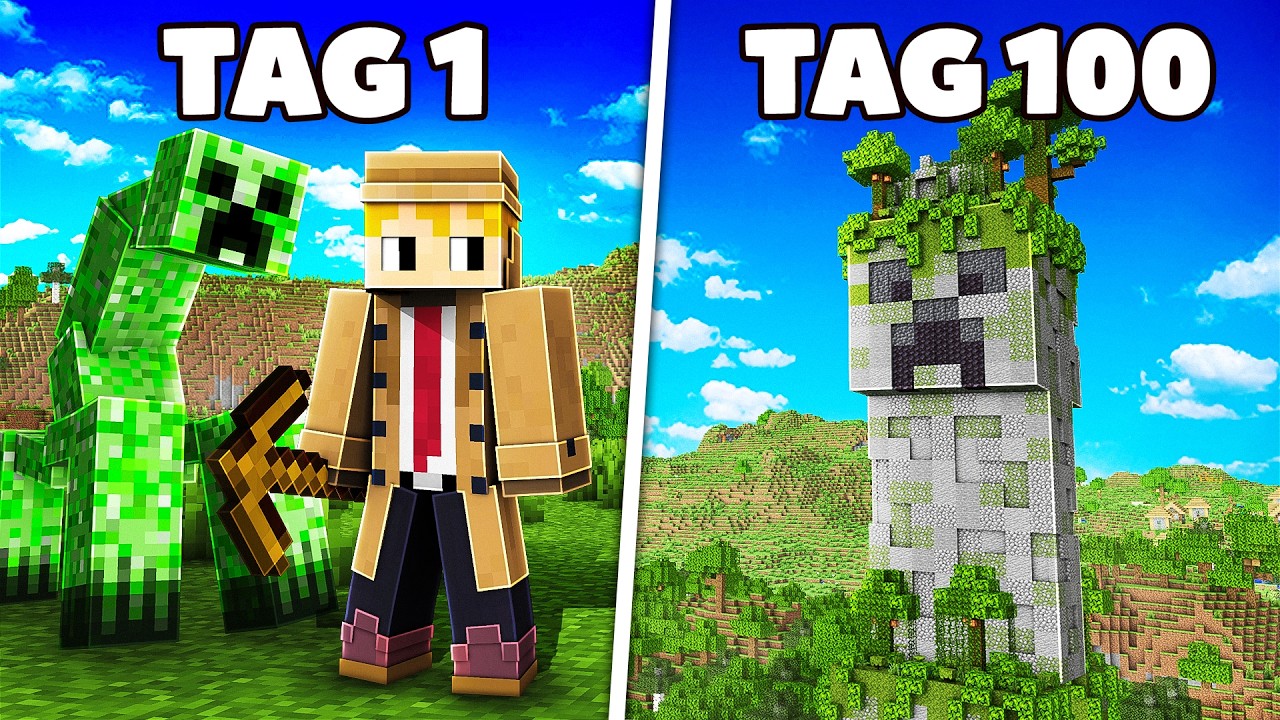 Ich baue 100 TAGE eine riesige CREEPER Basis in Minecraft Hardcore!