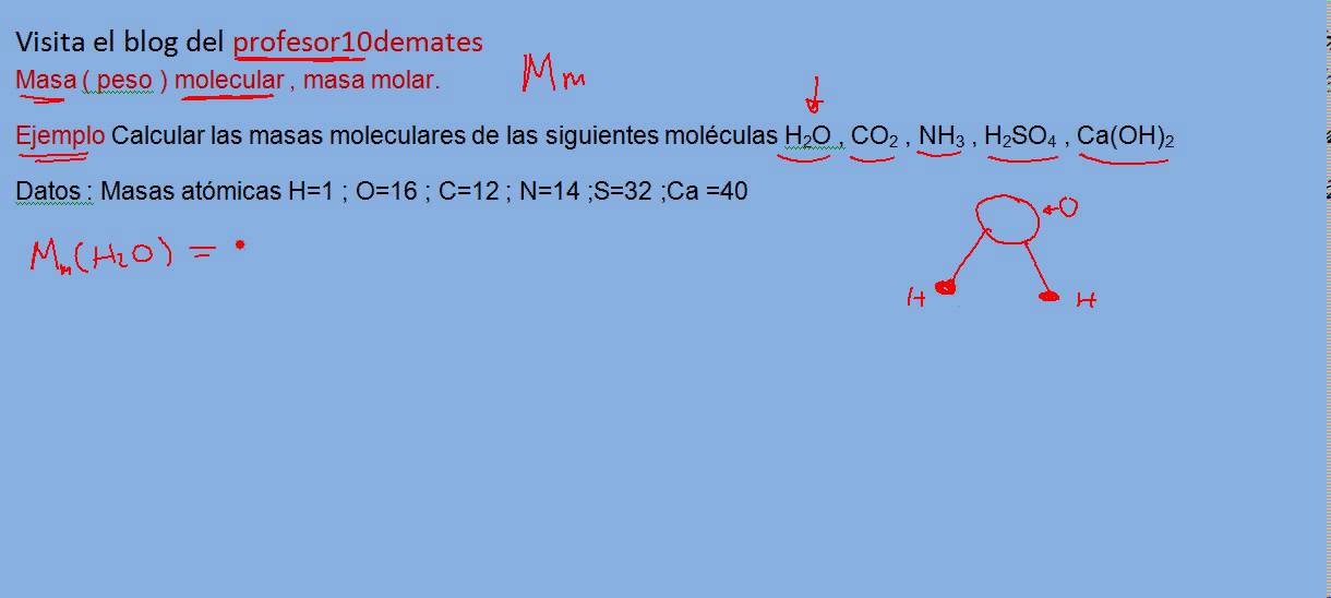 Química , moles , moléculas , átomos , gramos , factores