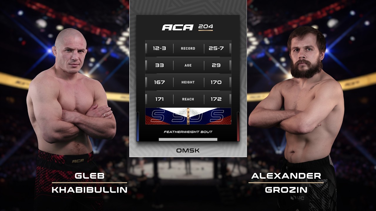 Глеб Хабибуллин vs. Александр Грозин | Gleb Khabibullin vs. Alexander Grozin | ACA 204