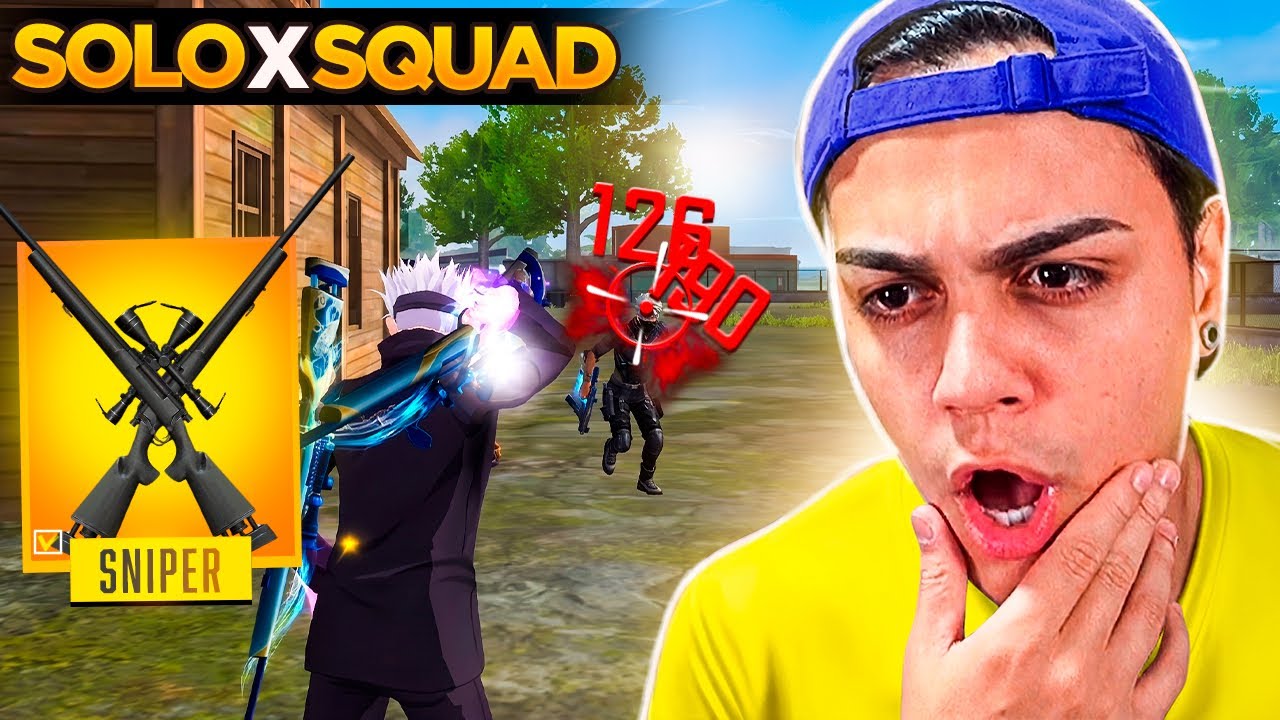 DUAS SNIPER NÍVEL HACKER VS SQUAD NO FREE FIRE!!