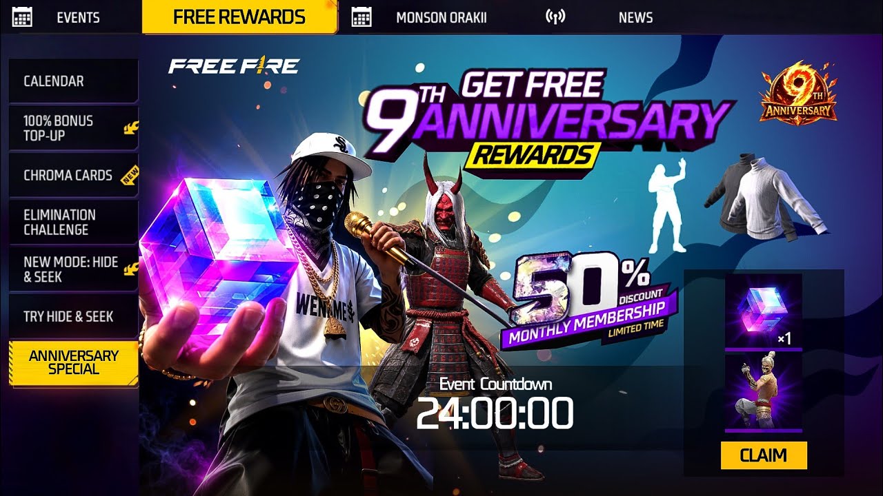 9th Anniversary ইভেন্ট থেকে ফ্রিতে পাবে সবাই 🤯 9th Anniversary Event Rewards | Free Fire New Event