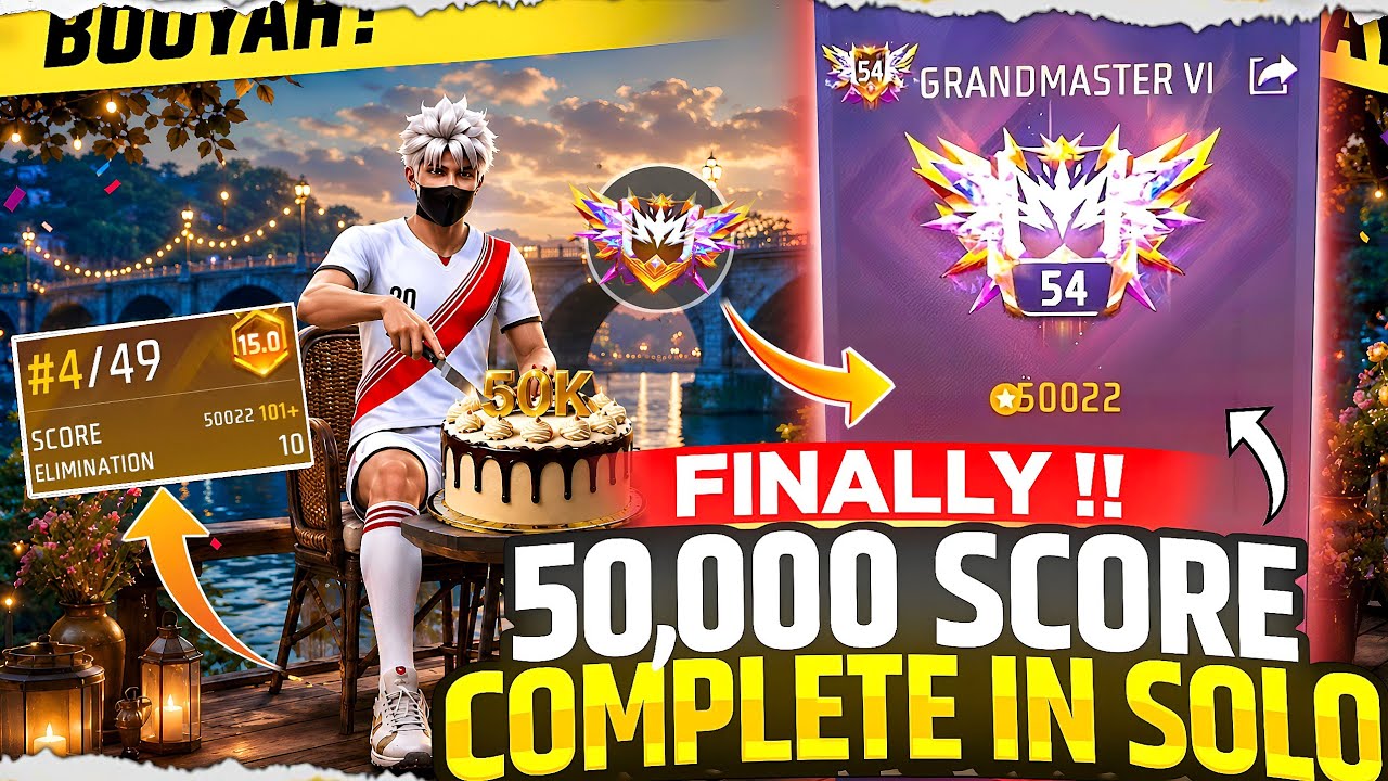 50000 Score Complete ✅ | Solo Br Rank Push Tips and Tricks | Best Character Combination for Br Rank