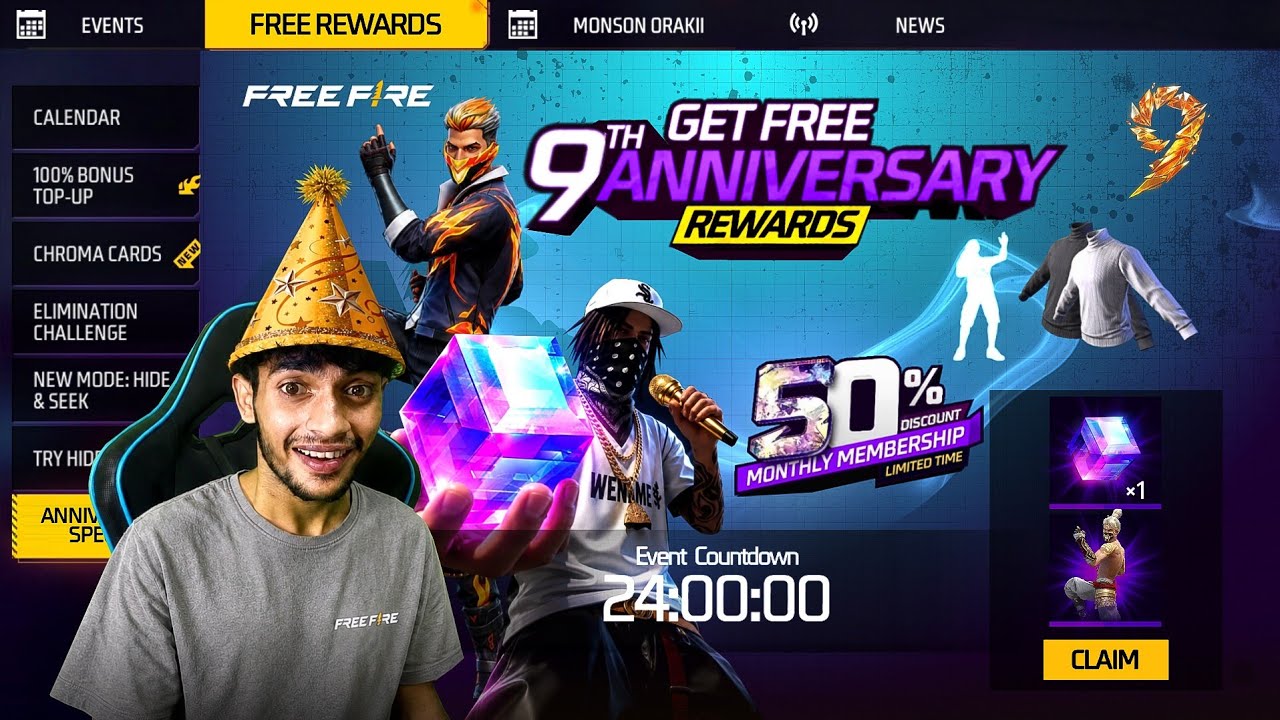9th ANNIV REWARDS REVIEW 🥳 Free Fire Max