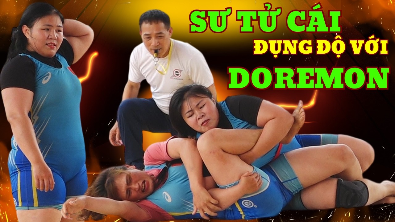 Đấu Vật Nữ-SƯ TỬ CÁI gặp DOREMON Hà Thu Phương Hà Nam. Traditional Vietnamese women's Wrestling.