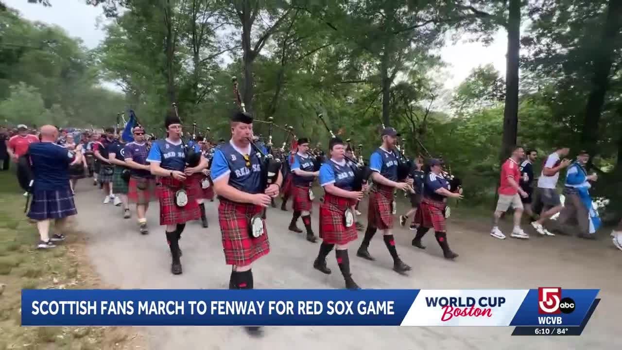 Tartan Army marches to Fenway Park, continues celebration after big World Cup win