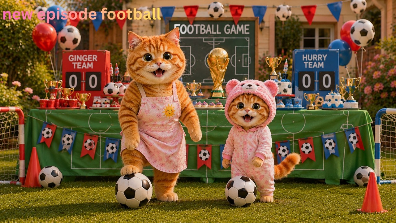 ginger kitten video |Cute Ginger Kitten and Mama Cat Play Football Together! #cutecat #viralvideo