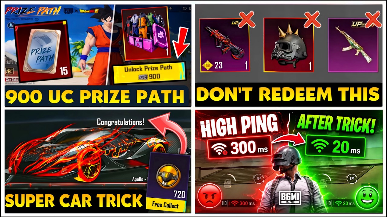 ⚠️URGENT DON'T REDEEM | 900 UC Naruto Prize Path | Inferno Halmet | Ultimate Return Gun | High Ping