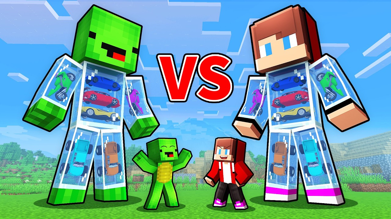 Mikey vs JJ Car Statue Minecraft Battle Challenge (Maizen)