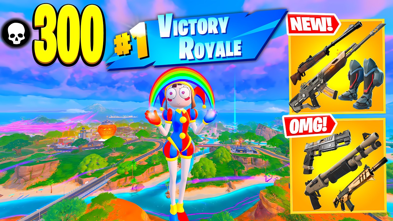 300 Elimination Fortnite gameplay Pomni Skin Wins Squads Runners! (Fortnite Chapter 7 season 3)