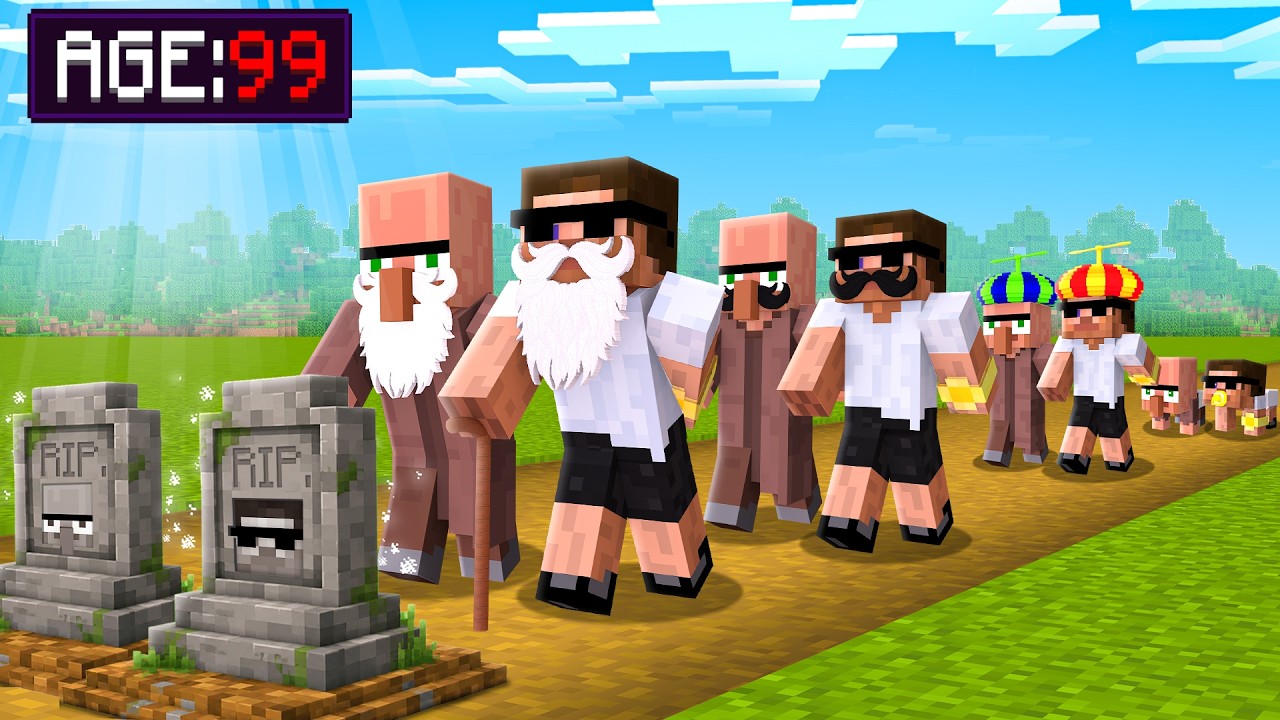 From Baby to Old Man in Minecraft..