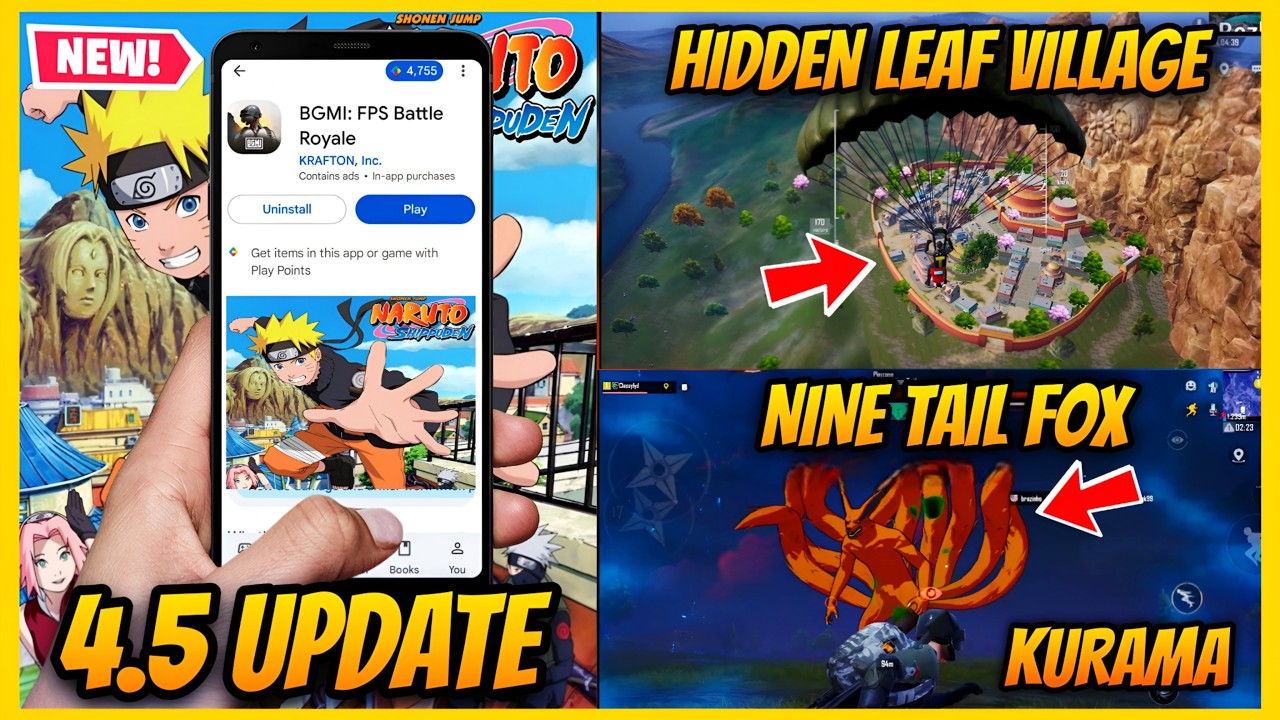 🔥BGMI 4.5 UPDATE TOP 10 NEW FEATURES AND RELEASE DATE l NARUTO THEME MODE GUIDE