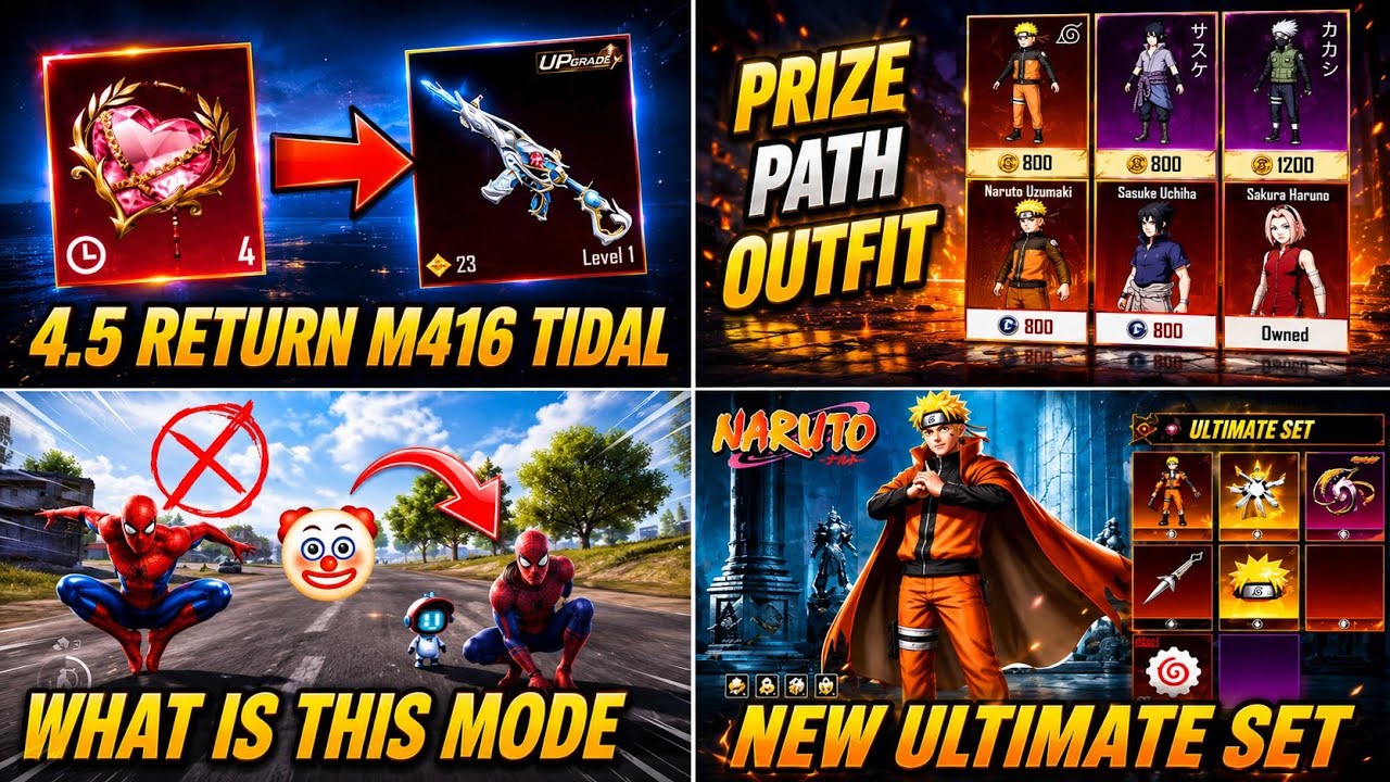 ЁЯШ▒M416 TIDAL EMBRACE RETURN 4.5 |тЬЕя╕П NARUTO PRIZE PATH OUTFIT | NEW 4.5 NARUTO ULTIMATE SET | NEW MODE