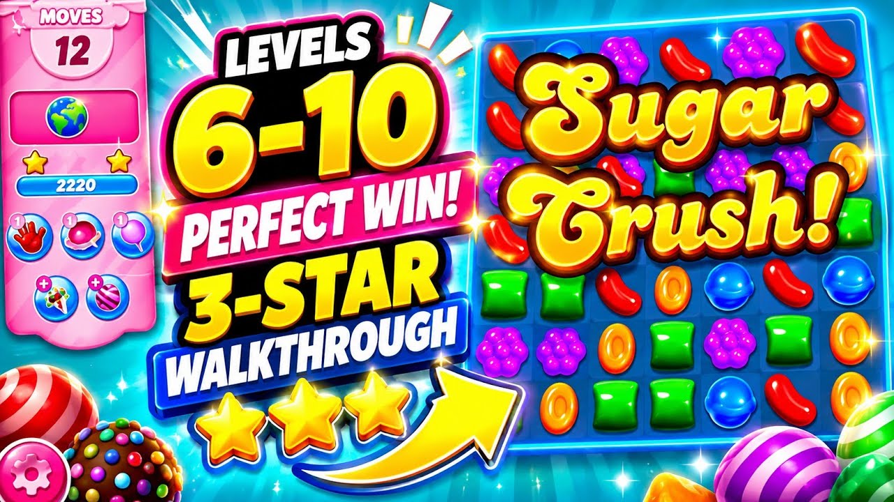 ๐ Candy Crush Saga Early Levels Guide | 6-10 Perfect Completion