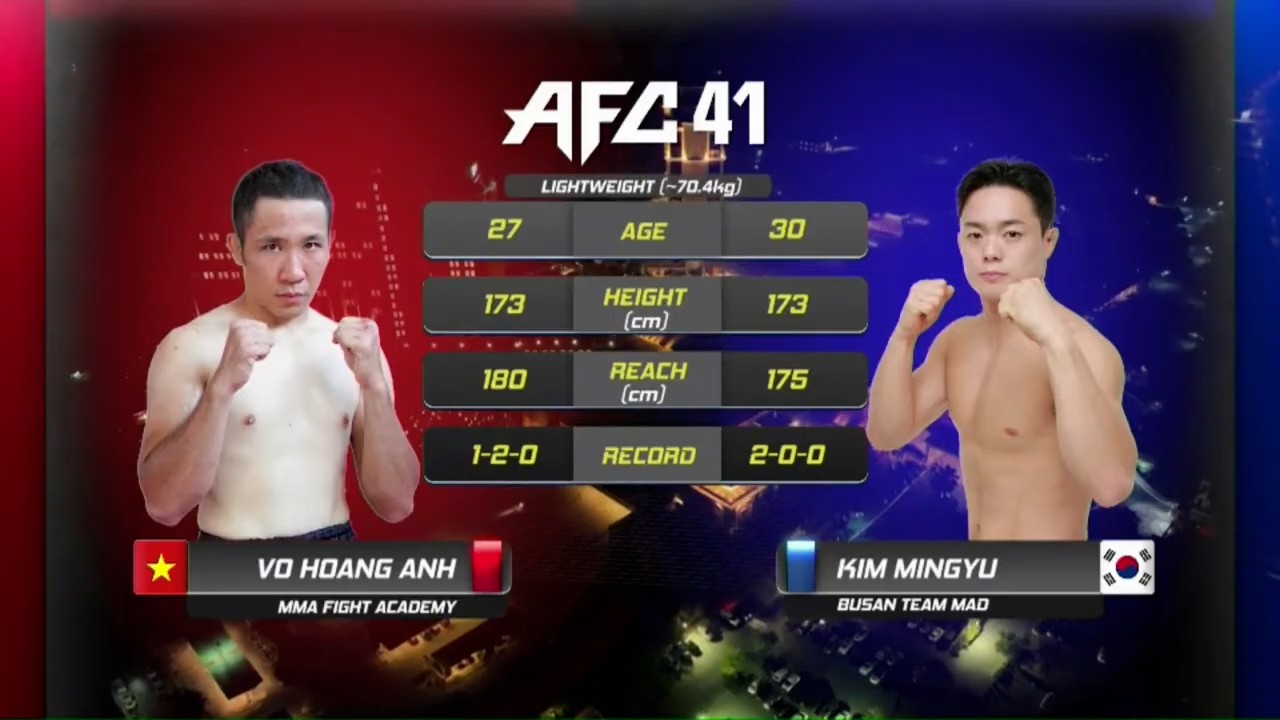 AFC41 제 1경기 -70.4kg 라이트급 VO HOANG ANH vs 김민규 background