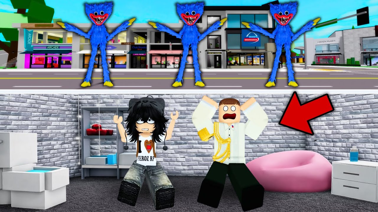 We Built a BUNKER to HIDE from HUGGY WUGGY! sa BROOKHAVEN! (ROBLOX RP TAGALOG)