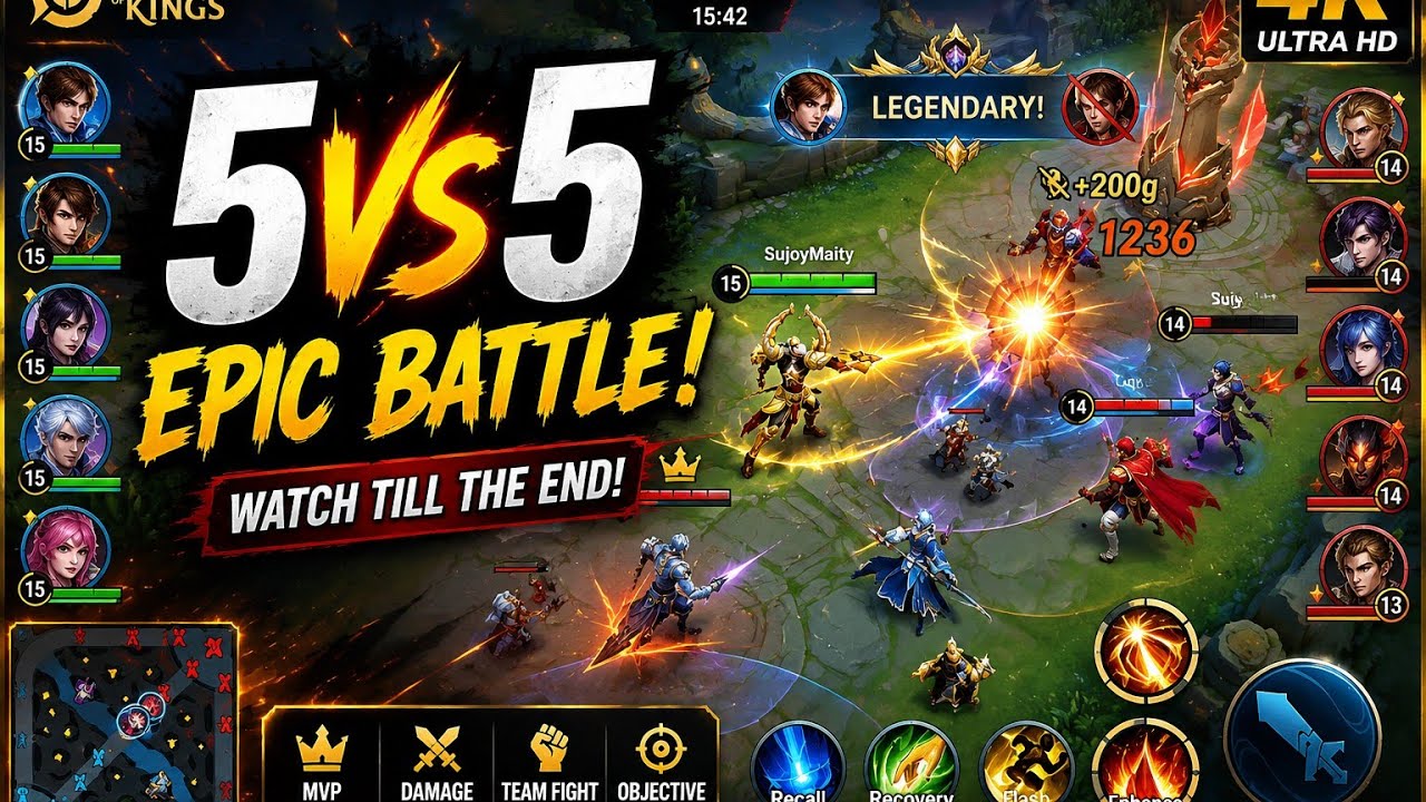 🔥 Honor of Kings 5v5 Ranked Match | Epic Team Fight & MVP Gameplay