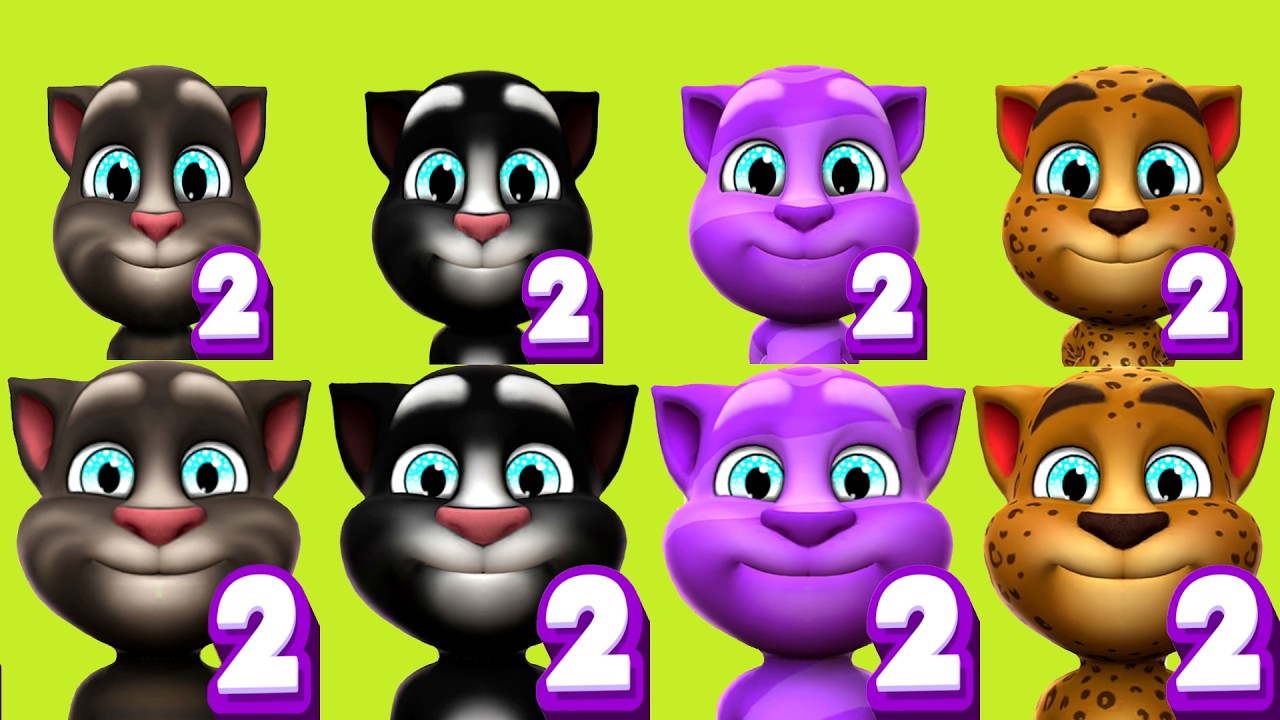 My Talking Tom2 4 Small vs 4 Adult Gameplay | My Talking Tom2