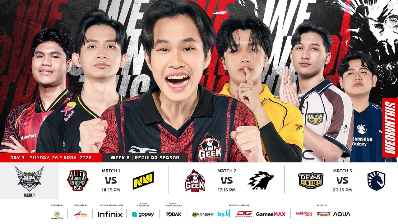 🔴 LIVE | MPL ID S17 | Regular Season Day 3 Week 5 | English