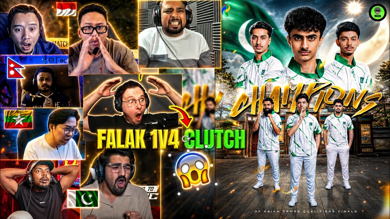 ππ΅π° CHAMPIONS OF THE 20TH ASIAN GAMES QUALIFIERS 2026 π FALAK 1V4 FL π₯΅ STREAMERS REACTION
