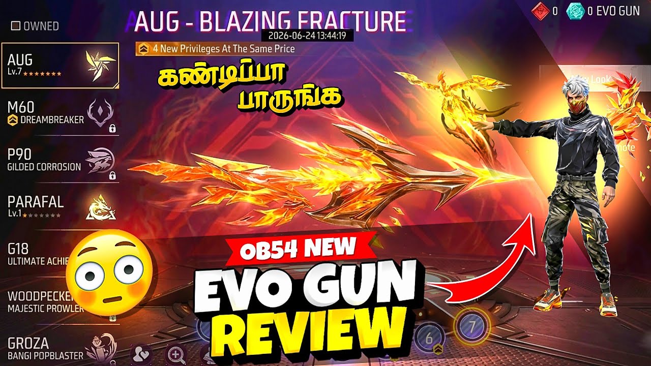 EVO AUG FULL REVIEW 🔥பயங்கரமா இருக்கு 🤯🥵| OB54 TRIPLE STORE UPDATE | OB54 UPDATE REWARDS IN TAMIL FF