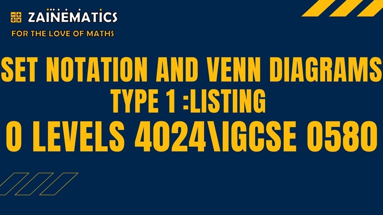 O LEVEL SET NOTATION AND VENN DIAGRAM