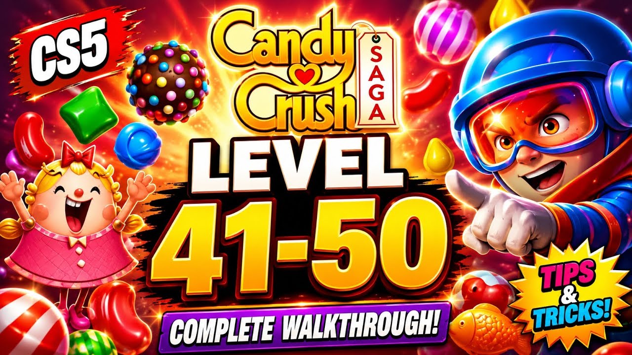 CandyCrushSAGA Candy Crush Saga Levels 41-50 Walkthrough 🍬 Sweet Gameplay Challenge #CS5