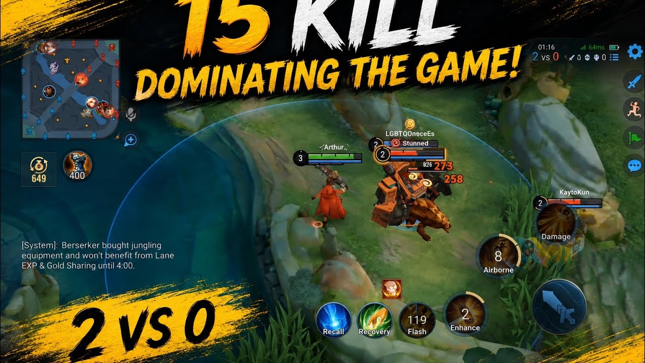 15 KILLS 😱 Arthur Gameplay | Honor of Kings Best Carry Match | Epic Ranked