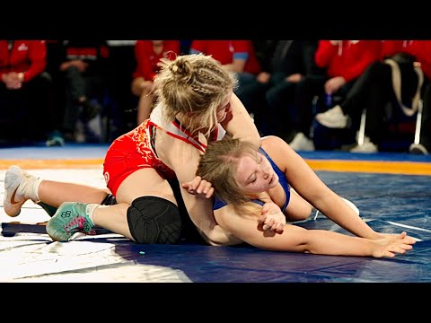 CAN vs NOR. U15-U17 Noah Remy (CAN) vs Filippa Heiberg-Larsen (NOR) 68kg. Girls women's wrestling.