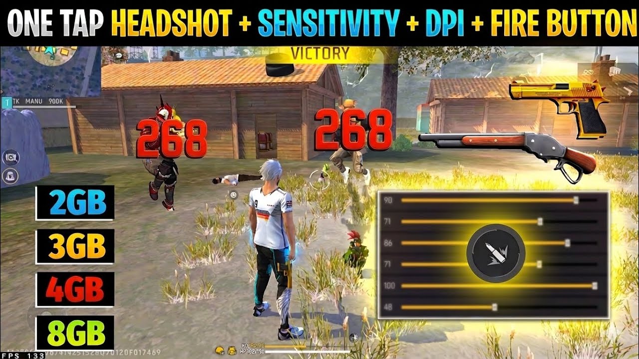 Free Fire Auto Headshot Trick 2026 Sensitivity | 2gb, 4gb, 6gb, 8gb Ram Headshot Sensitivity Setting