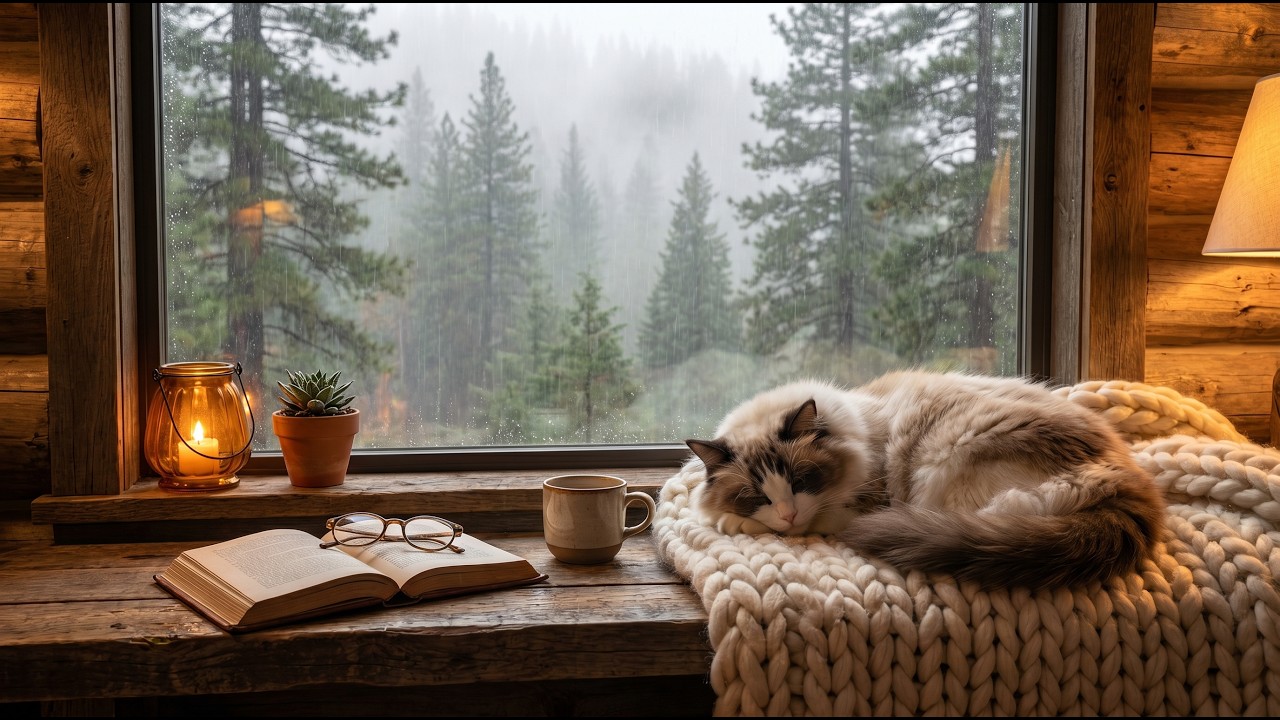 You'll Sleep in Minutes... 🌧️ Heavy Rain by the Lake | Cozy Cabin (10 Hours)