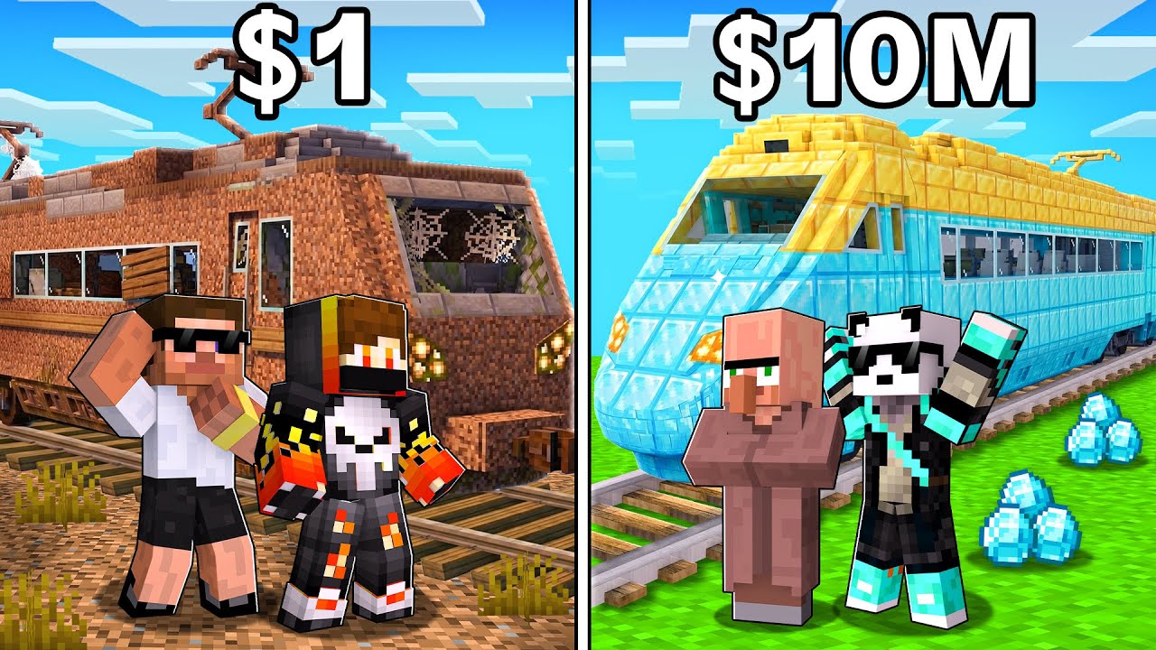 POOR vs RICH Train Battle in Minecraft!