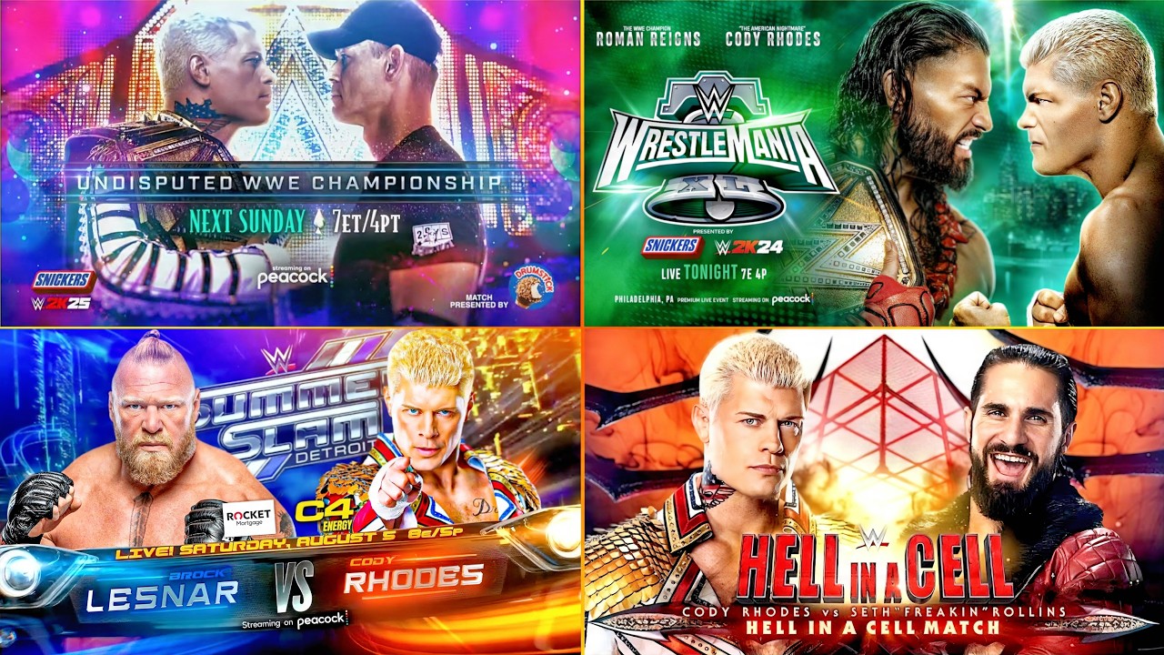 Cody Rhodes Every PPV & PLE Match Card & Results Compilation (2022-2026)
