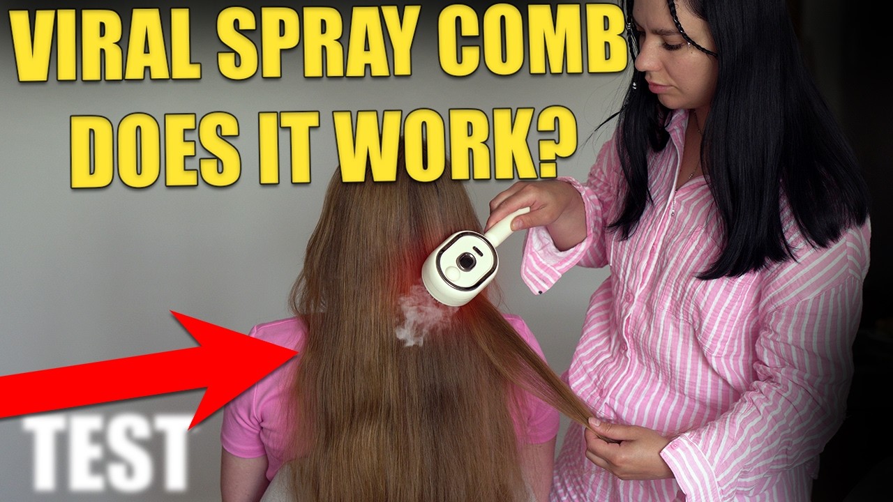Electric Spray Air Cushion Massage Comb Honest Review - I Tested Steam Brush On 2 Girls