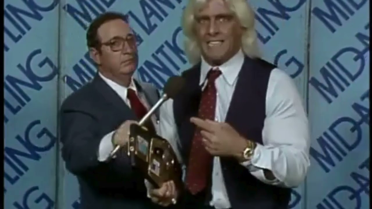 Dusty Rhodes Confronts Ric Flair. Mid-Atlantic 1984