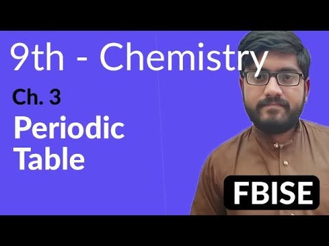 Federal Board 9th Chemistry Ch. 3 Periodic Table and Periodicity of Properties