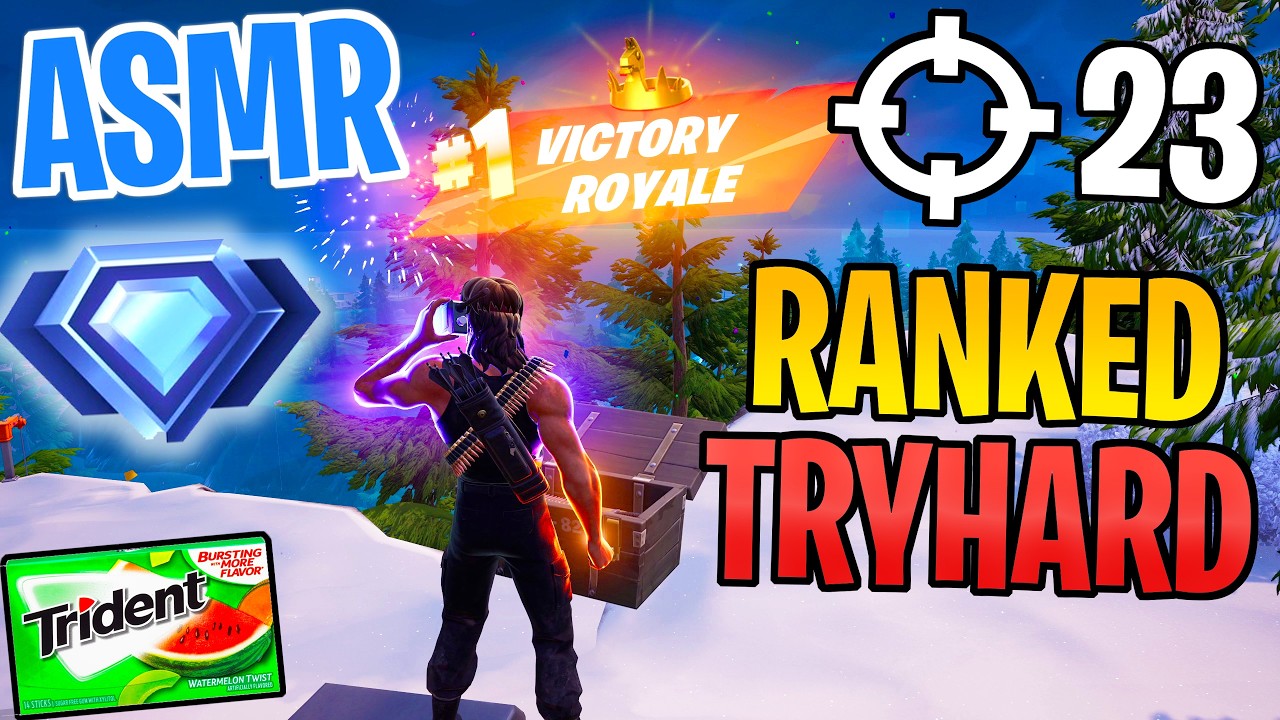 ASMR Gaming ๐ด Fortnite Diamond Ranked! Relaxing Gum Chewing ๐ฎ๐ง Controller Sounds + Whispering ๐ค