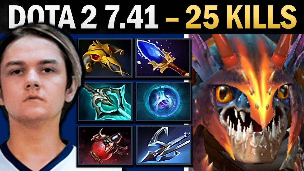Slark Dota 2 7.41 with Disperser and 25 Kills - Dota Gameplay