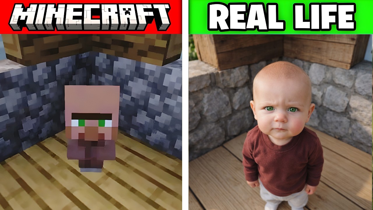 Minecraft Horror Mobs and Characters vs Real Life!