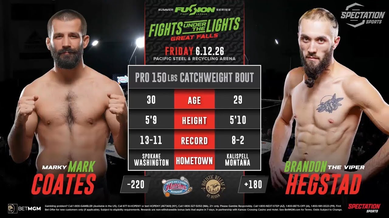 Mark Coates vs. Brandon Hegstad - Fusion Fight League Fights Under the Lights Great Falls