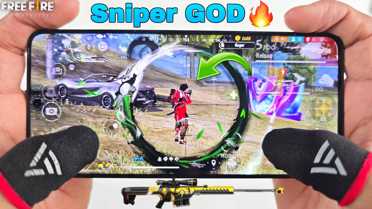 Fast double sniper AWM full map gameplay 2 finger handcam free fire poco x6 pro